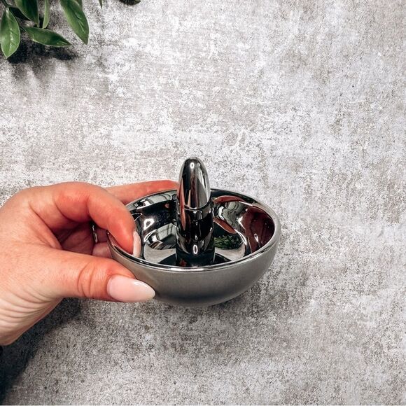 West Emory Grey and Silver Small Jewelry Dish - Picture 1 of 3